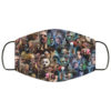 Red Black Smoke Abstract Face Mask