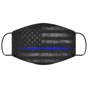 Thin Blue Line Police Face Mask Reusable