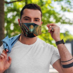 Social Distancing Scream Art Painting Funny Face Mask