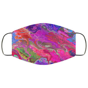 Fluid Paint Swirls Colorful Rainbow Pattern Neon Colors Marble Face Mask