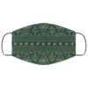 Gold Ornate Egyptian Art Teal Egyptian Face Mask