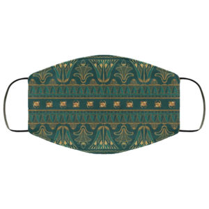 Gold Ornate Egyptian Art Green Egyptian Face Mask