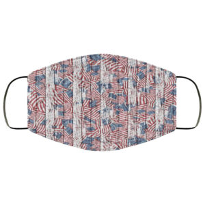 American Flag Face Mask – USA Woden American Flags Patriotic America Stars Stripes Mask