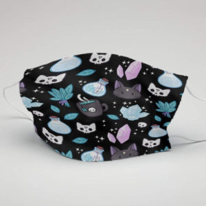 Cute Cat Witch With Potion Face Mask