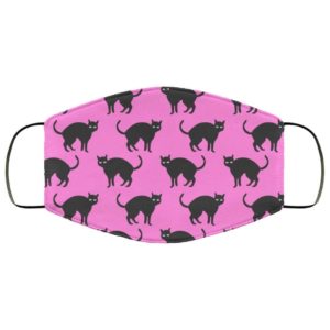 Pink Black Cat Halloween Face Mask – Trick or Treat Mask