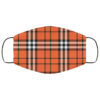 Orange Buffalo Plaid Halloween Face Mask – Trick or Treat Mask