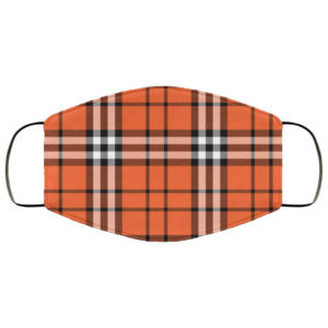 Orange Buffalo Plaid Halloween Face Mask – Trick or Treat Mask