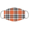 Orange Buffalo Plaid Halloween Face Mask – Trick or Treat Mask