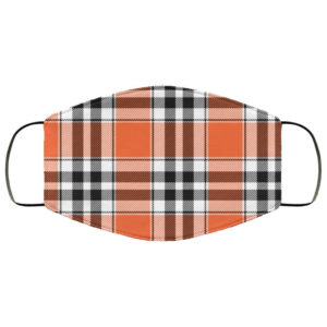 Orange Buffalo Plaid Halloween Face Mask