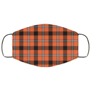 Orange Buffalo Plaid Halloween Face Mask – Trick or Treat Mask