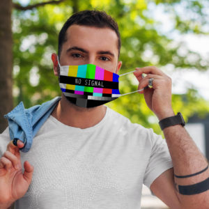 Funny Vintage Classical Television TV No Signal Screen Face Mask