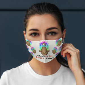 Namastay 6 Feet Away Pun Sloth Meditation Nirvana Yoga Lover Face Mask