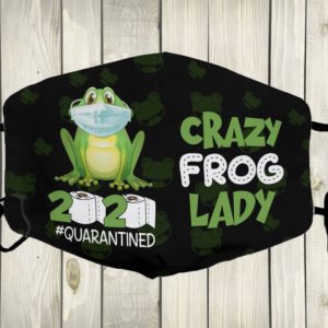 Crazy Frog Lady 2020 Quarantined Funny Quarantine Face Mask