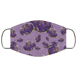 Purple Pumpkin Halloween Face Mask – Autumn Thanksgiving Blessed Thankful Gourds