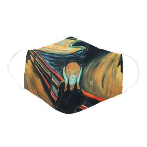 Social Distancing Scream Art Painting Funny Face Mask