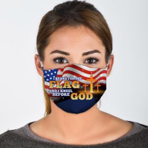 Stand For The Flag Kneel For The Cross Face Mask