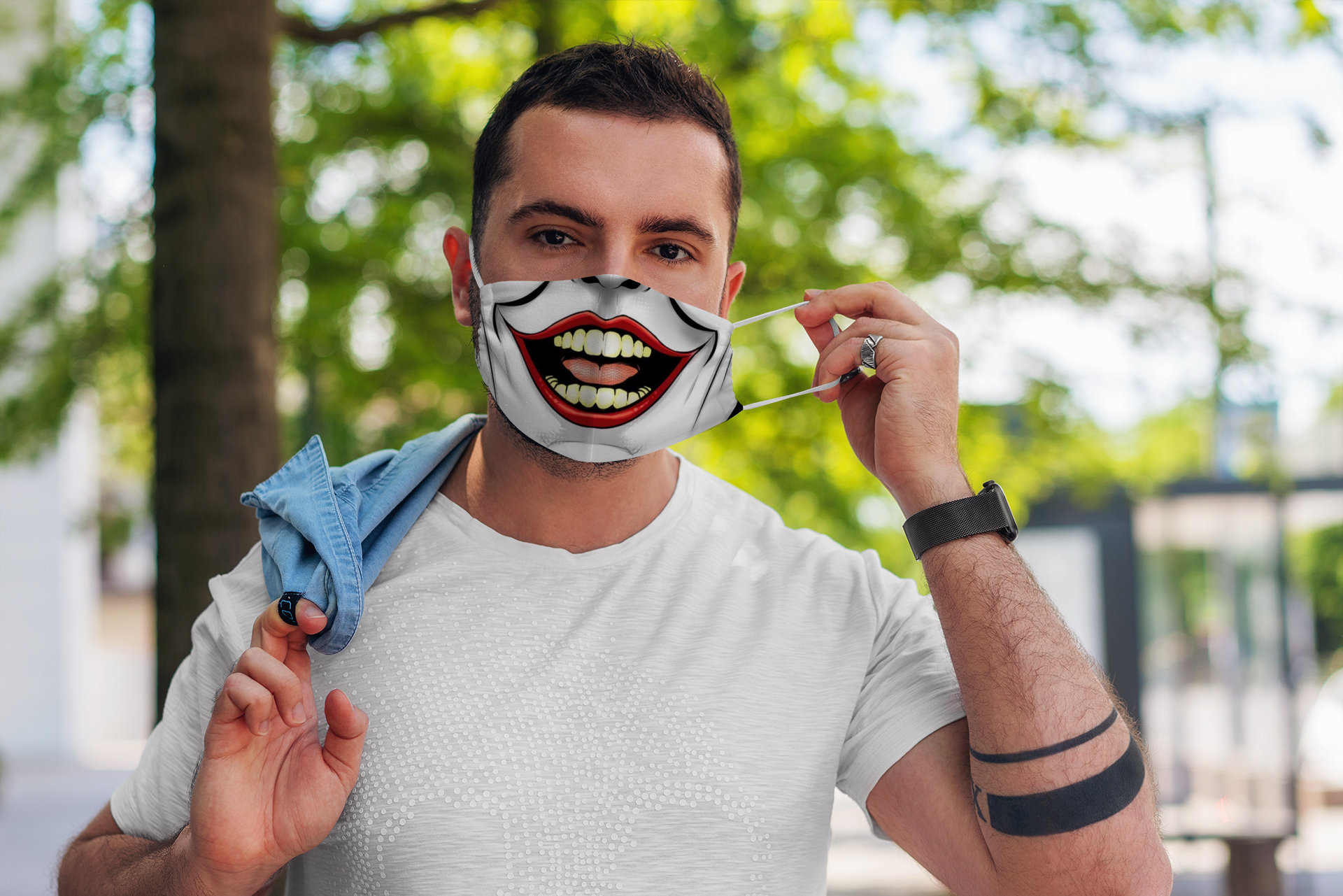 Crazy Laughing Clown Mouth Villain Gift Face Mask Crazy Laughing Clown Mouth Villain Gift Face Mask