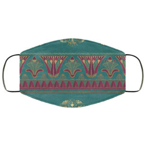 Gold Ornate Egyptian Art Teal Egyptian Face Mask