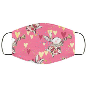 White Rabbit Heart Alice in Wonderland Face Mask