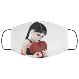 Zombie Halloween Creepy Dead Kids Bloody Heart Undead Scary Dolls Autumn Face Mask