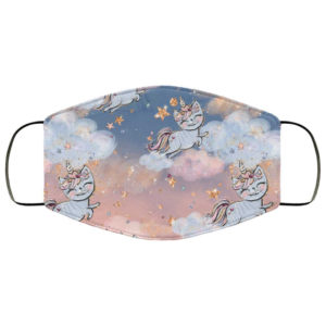 Caticorn Clouds Weird Cat Unicorn Face Mask