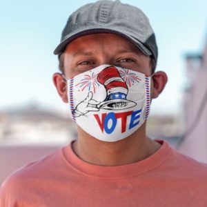 Voting US Presidential Election Cat In The Hat Face Mask