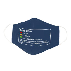Classic Video Game Arcade RPG Item Stats Gamer Nerd Face Mask