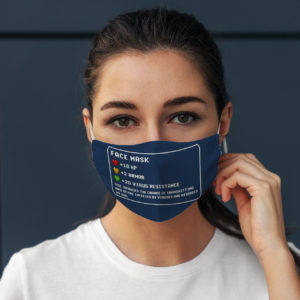 Classic Video Game Arcade RPG Item Stats Gamer Nerd Face Mask