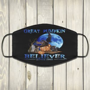 Cats Halloween Great Pumpkin Believer Since 1966 Face Mask