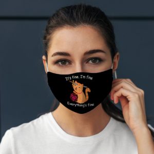 Dungeon Cat Everythings Fine Gamer Nerd Face Mask
