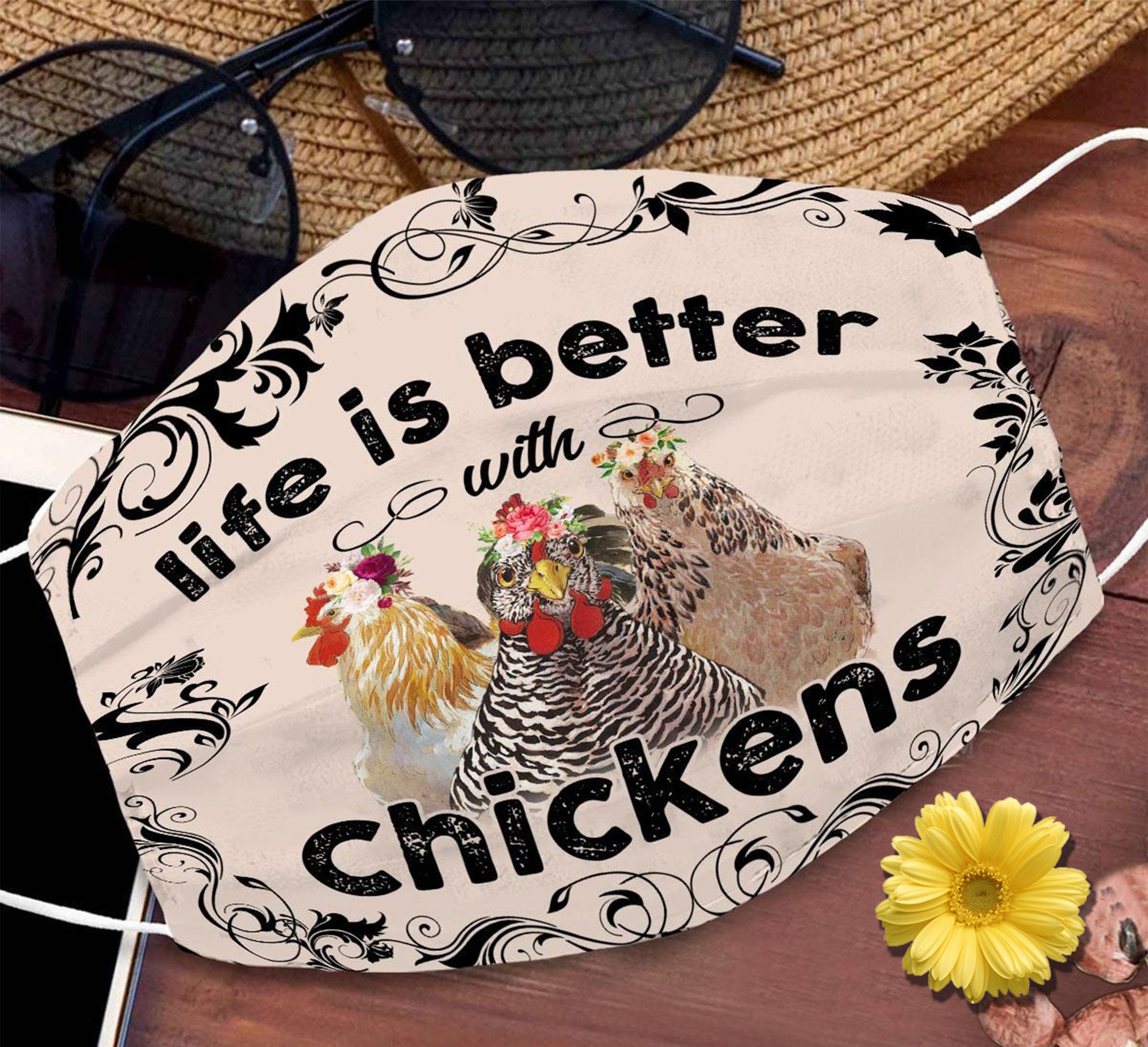 Life Better With Chicken Face Mask Life Better With Chicken Face Mask