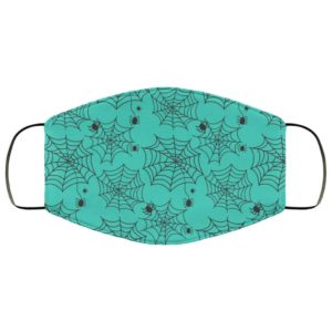 Teal Spiderwebs Halloween Face Mask – Trick or Treat Mask