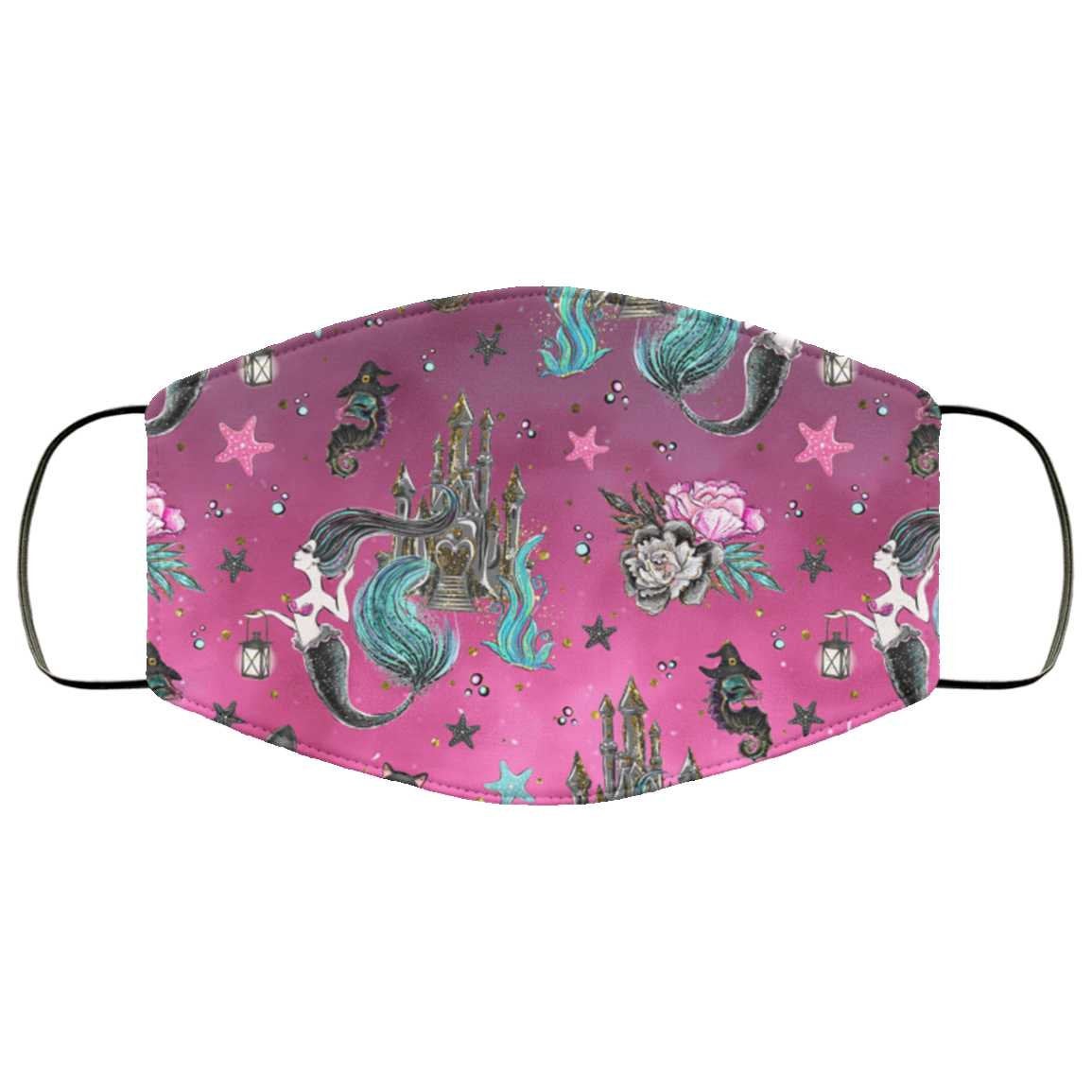 Halloween Mermaid Face Mask – Trick or Treat Mask Pink