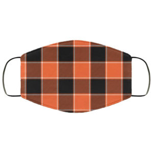 Orange Buffalo Plaid Halloween Face Mask – Trick or Treat Mask