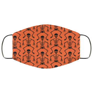 Orange Skeleton Halloween Face Mask – Trick or Treat Mask