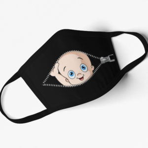 Baby Peeking Black Face Mask