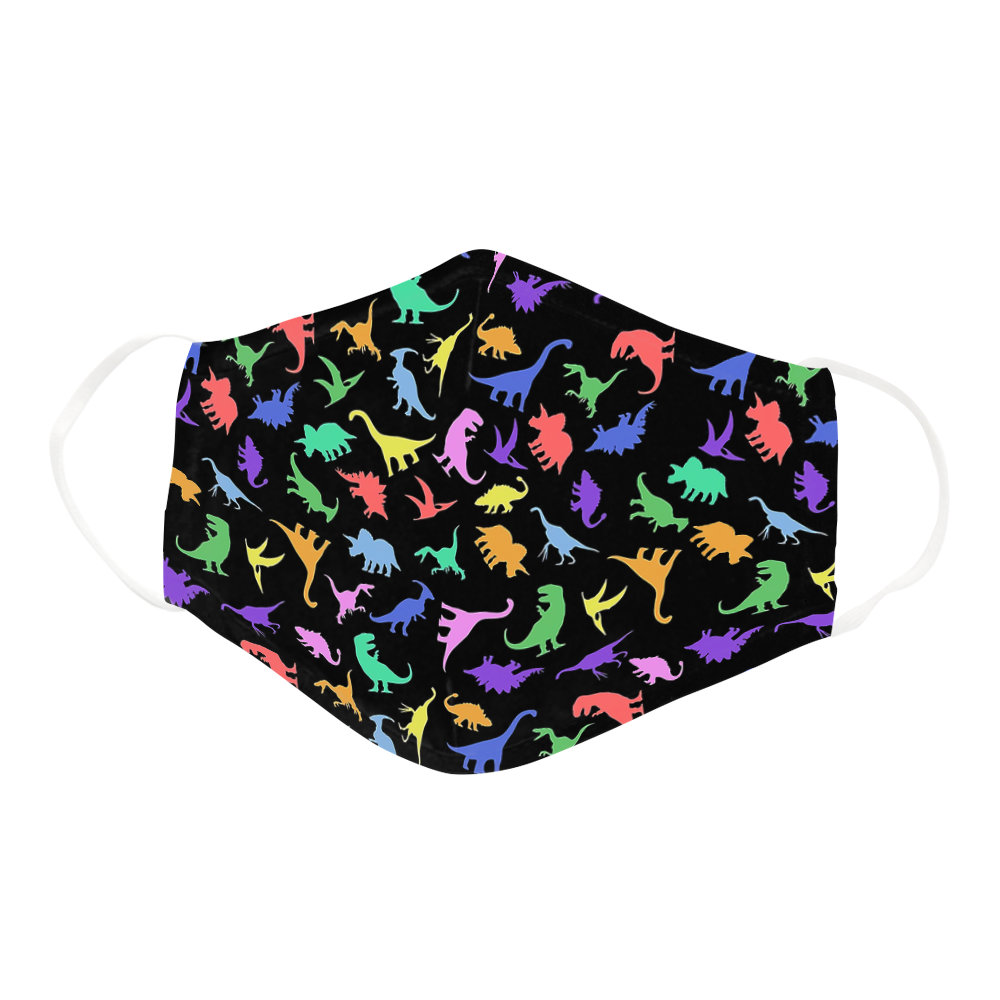 Colorful Dinosaur Pattern Animal Lover Face Mask