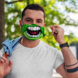 Green Superhero Super Power Monster Character Face Mask