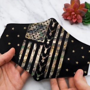 Deer american flag face mask