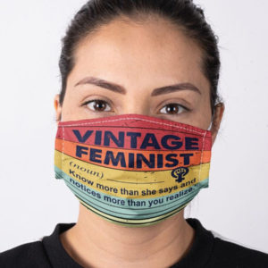 Vintage Feminist Definition Girl Power Feminism Face Mask