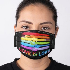 Pride Equal Humanity Love is Love LGBT Rainbow Face Mask