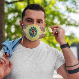 Beautiful Om Symbol Yoga Lover Yellow Mandala Design Face Mask