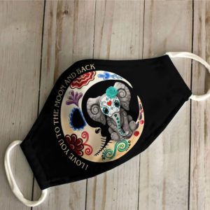 Elephant i love you to the moon face mask