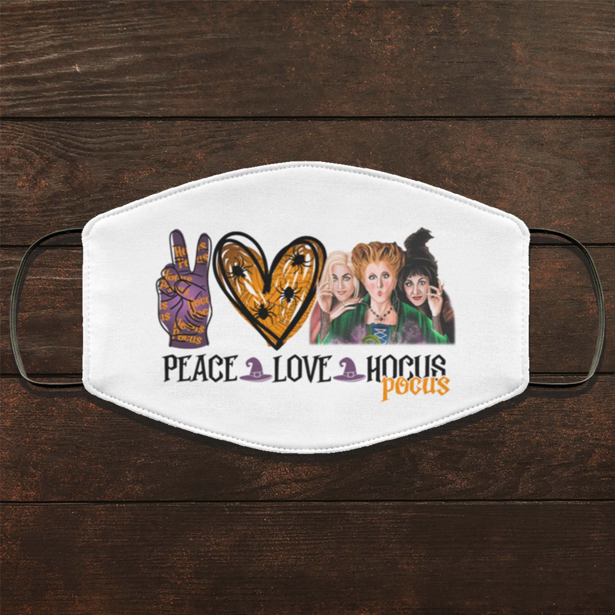 Peace Love Hocus Pocus Face Mask
