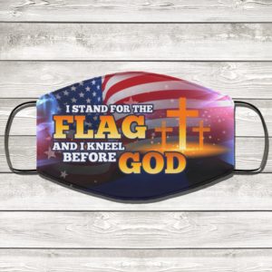 Stand For The Flag Kneel For The Cross Face Mask