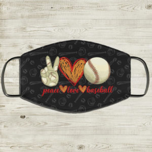 Peace Love Baseball Face Mask