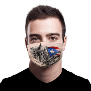 Puerto rico with plag patter face mask