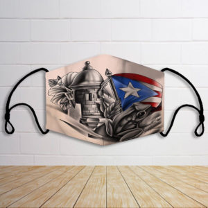 Puerto rico with plag patter face mask