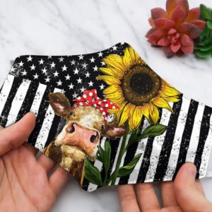 Cow heifer sunflower face mask