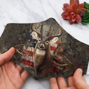Deer USA America Flag face mask